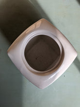 Load image into Gallery viewer, Small Planter White Textured Porcelain Vintage Roscher Woodgrain Sugar Bowl Turned Plant Pot