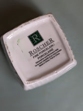 Load image into Gallery viewer, Small Planter White Textured Porcelain Vintage Roscher Woodgrain Sugar Bowl Turned Plant Pot