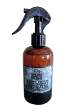 Load image into Gallery viewer, 8 ounce amber colored spray bottle with black spray handle for indoor potted exotic flower and tropical plants fertilizer