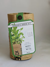 Load image into Gallery viewer, Mint organic herb grow kit in this little bag contains soil and organic mint seeds. Just add water and sunshine!