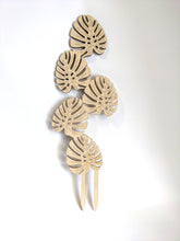 Load image into Gallery viewer, Plant Pot Trellis Wooden Monstera Leaves 18" Tall