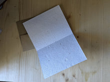 Cargar imagen en el visor de la galería, The inside of the greeting card is blank and shows the textured seed paper in all white color.