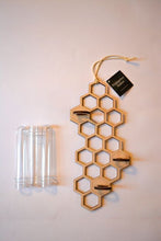Cargar imagen en el visor de la galería, Hanging Propagation Station - Honeycomb Pattern with 3 Test Tubes