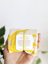 Load image into Gallery viewer, Black Eyed Susans Tea Towel - Unbleached Cotton- Made in USA