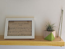 Cargar imagen en el visor de la galería, Color blocked mini planter for air plants is shown on a small wall shelf next to a home sweet home picture in a frame. 
