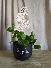 Cargar imagen en el visor de la galería, Cute Cat Black Plant Pot 7 inch
