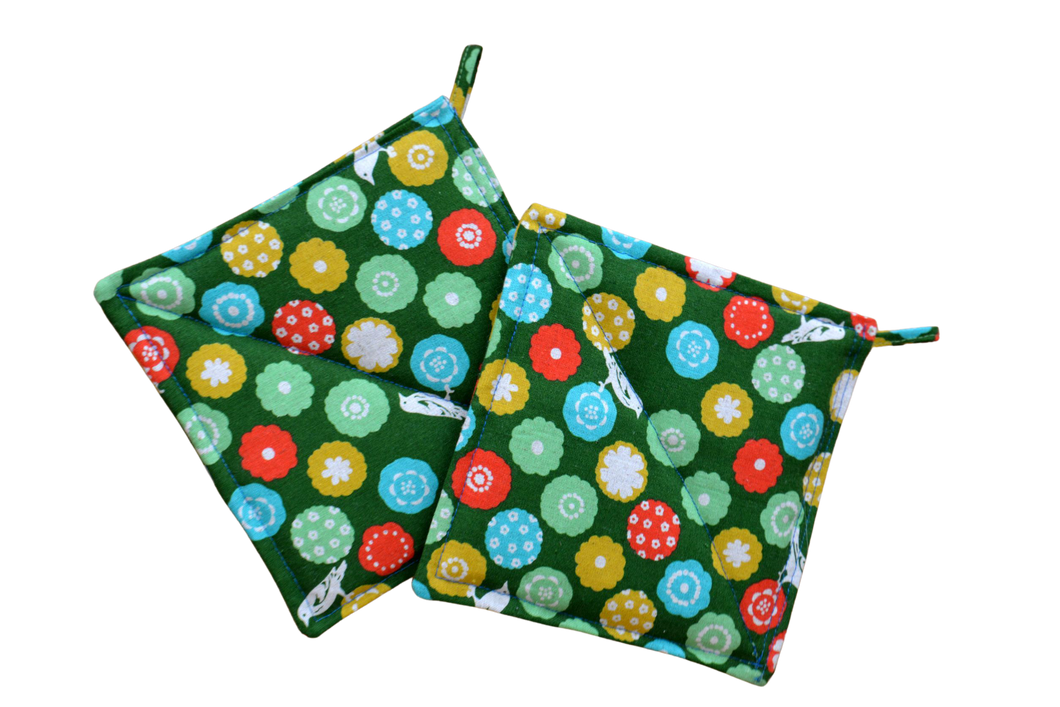 Potholders- Hot Pads- Handmade with Designer Fabric