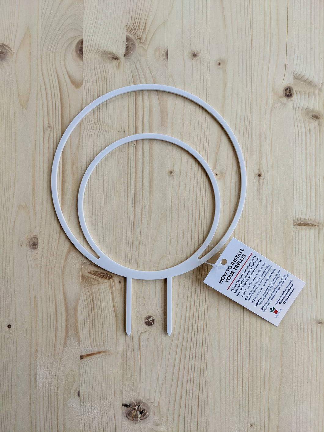 White Acrylic Hoop Trellis - Circle - Endless Loop - Available in 2 Sizes